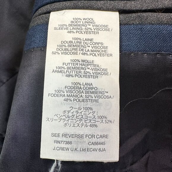 J.Crew Navy Blue Vitale Barberis Canonico Wool Men's Ludlow Blazer Size 36S - Picture 6 of 8